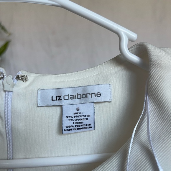 Liz Claiborne Cream Red Sheath Midi Dress - Picture 5 of 5